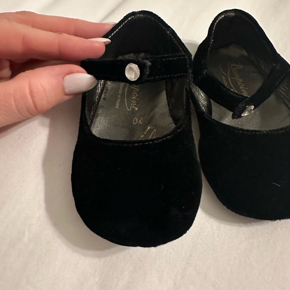 Bonpoint black baby shoes
